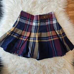 Hope & Henry Plaid Skirt with Pleats
